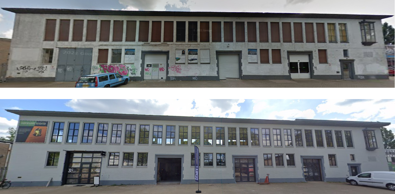 Voor en na aankoop pand Energiefabriek Deventer